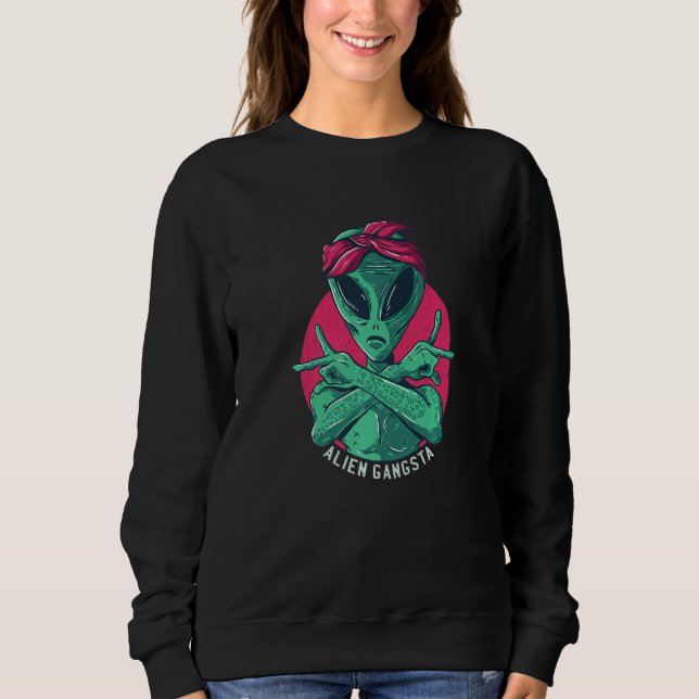 Sudadera Extraterrestre Marte Espacio OVNI Gánster (Anverso)