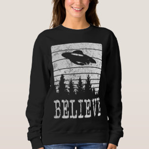 Sudadera Extraterrestre Ovni De Estilo Afligido Creer