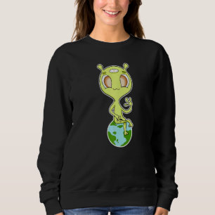 Sudadera Extraterrestre Sentado En La Tierra