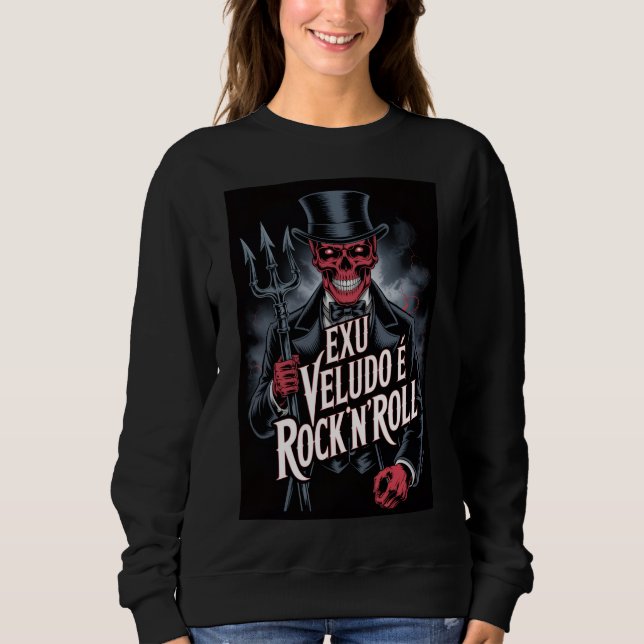 Sudadera Exu Veludo é Rock'N'Roll #1 (Anverso)