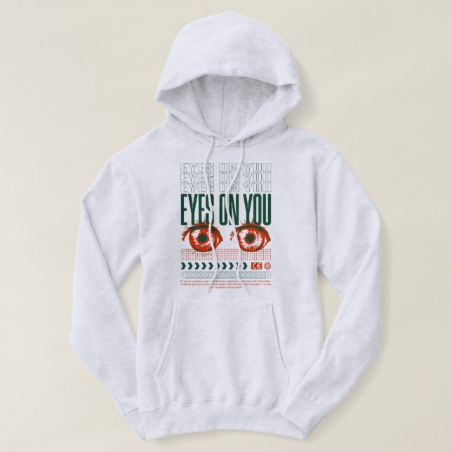 Sudadera Eyes On You Hoodie | Trendy Graphic Streetwear (Diseño del anverso)