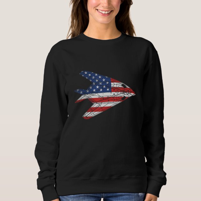 Sudadera F-117 Aeronaves Stealth Nighthawk Bandera Estadoun (Anverso)