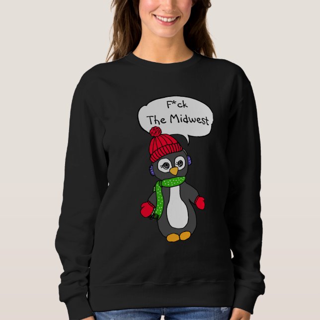 Sudadera F. La divertida camiseta del clima pingüino del me (Anverso)