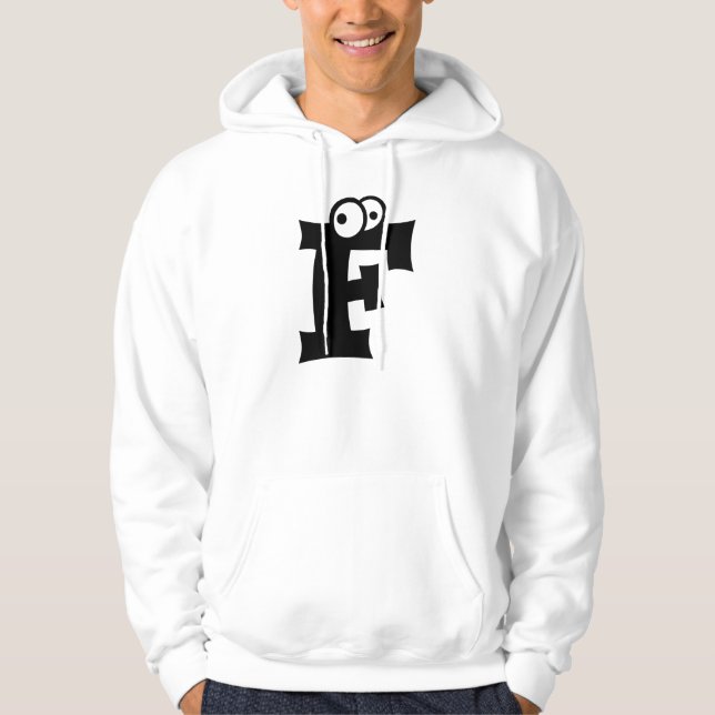 Sudadera F, letra con ojos (Anverso)