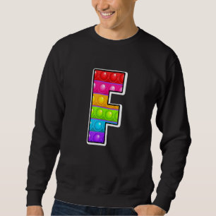 Sudadera F Letra mayúscula Cutest F Alphabet Funny Poppin K