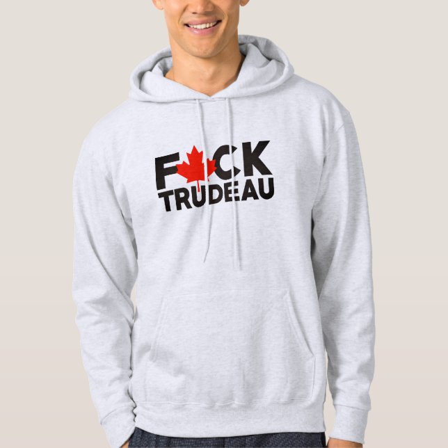 Sudadera F Trudeau graciosos camioneros canadienses contra  (Anverso)