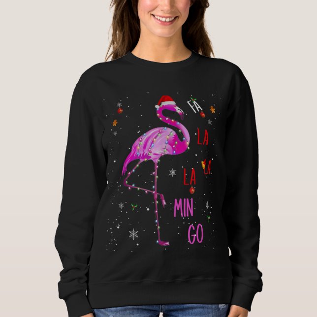 Sudadera Fa La La Mingo Flamingo para Navidades Flamingo (Anverso)