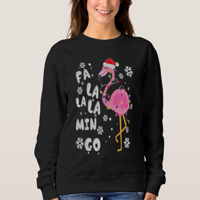 Sudadera Fa Lalala Mingo Flamingo Para Navidades Xmas (Anverso)