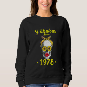 Sudadera Fabuloso Desde 1978 Camiseta De Cráneo De Girasol 