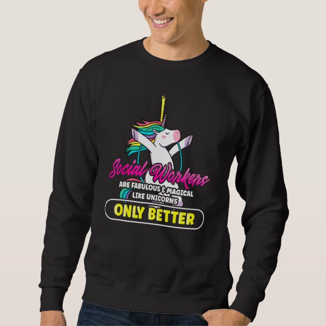 Sudadera Fabuloso trabajador social Magnífico Unicornio Arc (Anverso)