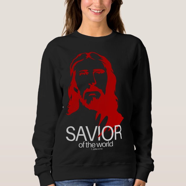Sudadera Face of Jesus Savior of the World  Christian Bible (Anverso)