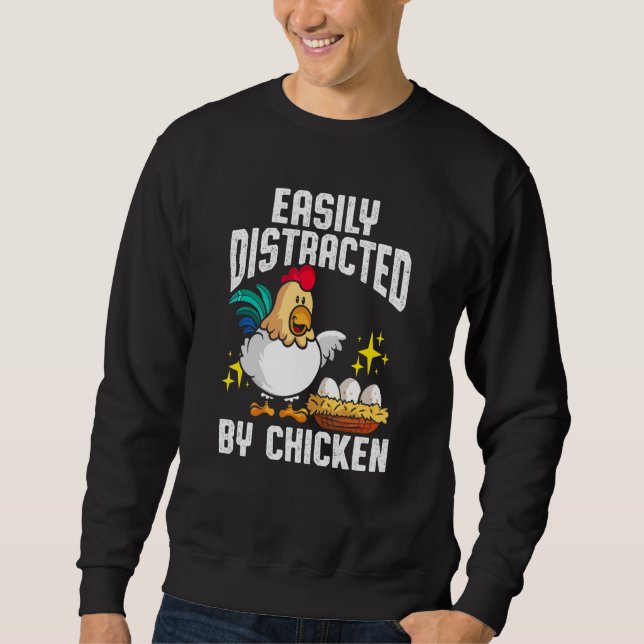 Sudadera Fácilmente Distrado Por Aves De Ganadería De Pollo (Anverso)