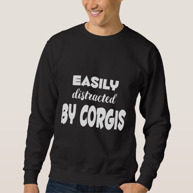 Sudadera Fácilmente Distrado Por Corgis (Anverso)