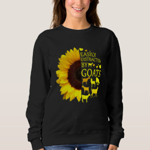 Sudadera Fácilmente Distrado Por El Girasol De Las Cabras P