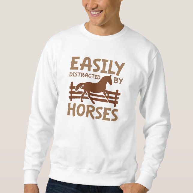 Sudadera Fácilmente Distrado Por Los Caballos (Anverso)
