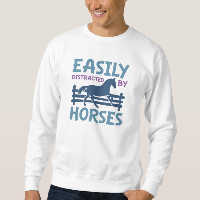 Sudadera Fácilmente Distrado Por Los Caballos (Anverso)