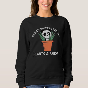 Sudadera Fácilmente Distrado Por Plantas Y Oso Planta Panda