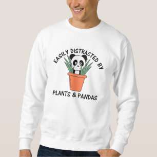 Sudadera Fácilmente Distrado Por Plantas Y Oso Planta Panda
