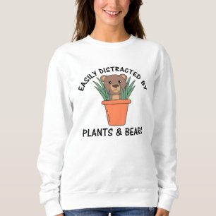 Sudadera Fácilmente Distrado Por Plantas Y Osos De Plantas