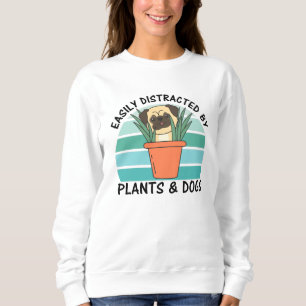 Sudadera Fácilmente Distraída Por Plantas Y Perros