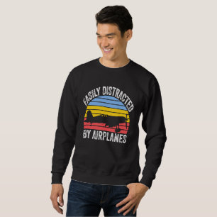 Sudadera Fácilmente Distraído Por Aviones Divertida Aviació