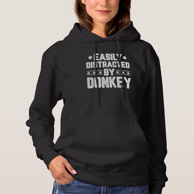 Sudadera Fácilmente Distraído Por Burro  Burro (Anverso)