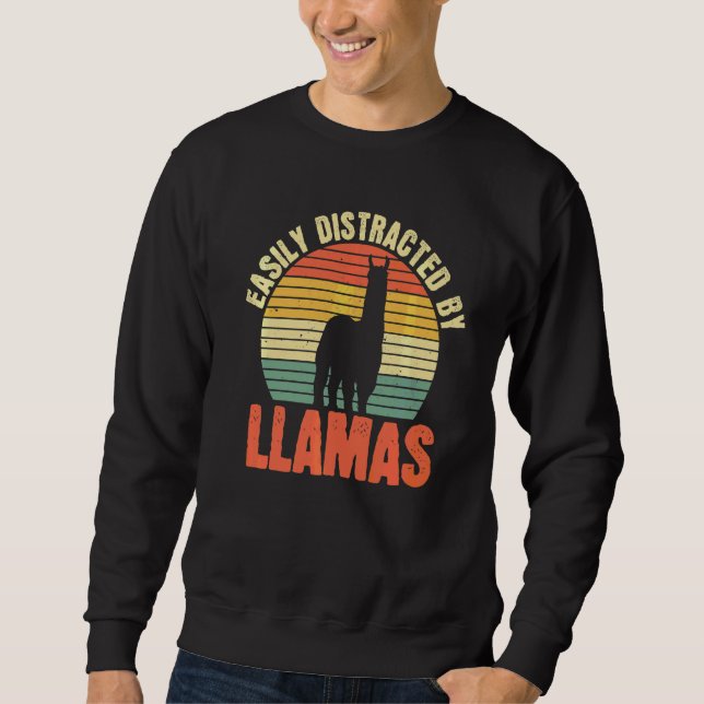 Sudadera Fácilmente Distraído Por Cita De Llamas A Llama (Anverso)