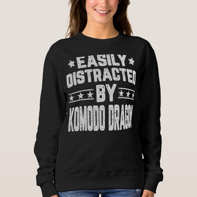 Sudadera Fácilmente Distraído Por Dragón De Komodo   Reptil (Anverso)