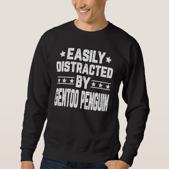 Sudadera Fácilmente Distraído Por El Pingüino De Gentoo (Anverso)