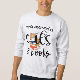 SUDADERA FÁCILMENTE DISTRAÍDO POR GATOS Y LIBROS