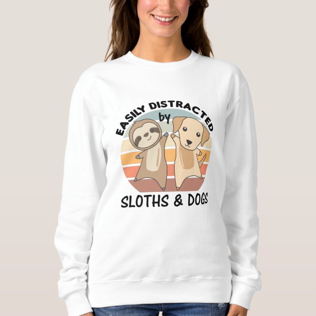 Sudadera Fácilmente Distraído Por Labrador De Perros Y Llor (Anverso)