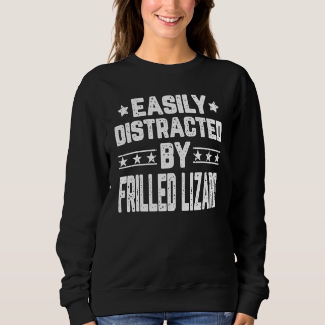 Sudadera Fácilmente Distraído Por Lagarto Con Cresta   Rept (Anverso)