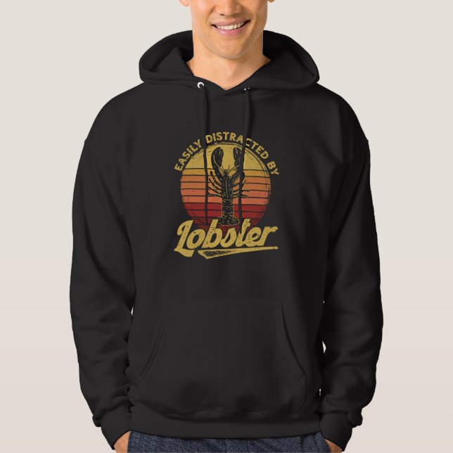 Sudadera Fácilmente Distraído Por Langosta Mariscos Langost (Anverso)