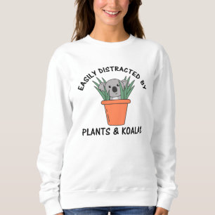 Sudadera Fácilmente Distraído Por Las Plantas Y Koalas Cute