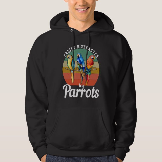 Sudadera Fácilmente Distraído Por Loros   Pájaro  Observaci (Anverso)