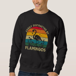 Sudadera Fácilmente Distraído Por Los Flamingos, Divertido
