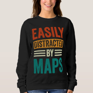 Sudadera Fácilmente Distraído Por Mapas Profesor De Geograf