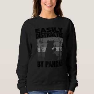 Sudadera Fácilmente Distraído Por Pandas Animal Lindo Retr