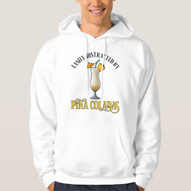 Sudadera Fácilmente Distraído Por Piña Coladas (Anverso)