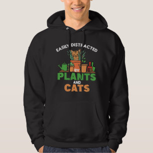 Sudadera Fácilmente Distraído Por Plantas Y Gatos Gato Lind