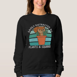 Sudadera Fácilmente Distraídos Por Plantas Y Ardillas
