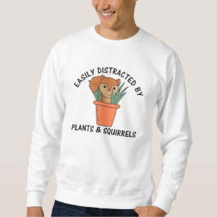 Sudadera Fácilmente Distraídos Por Plantas Y Ardillas