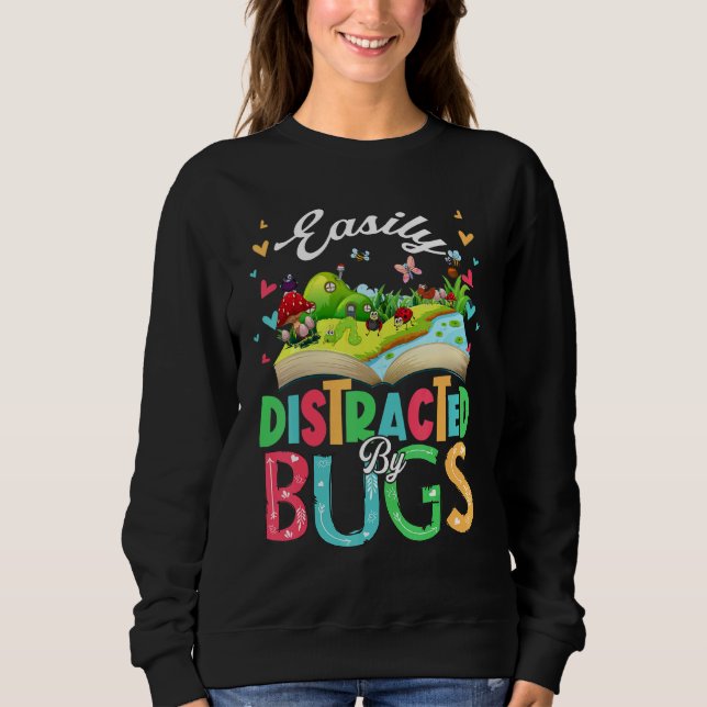 Sudadera Fácilmente Distratizado Por El Libro De Insectos D (Anverso)