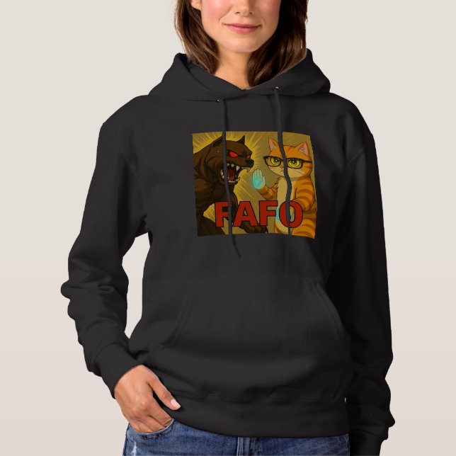 Sudadera FAFO -No Me Pongas a Prueba Gato vs Perro (Anverso)