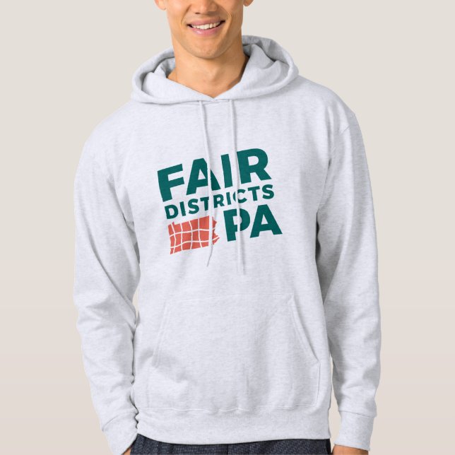 Sudadera Fair Districts PA Ash Grey Hoodie (Anverso)