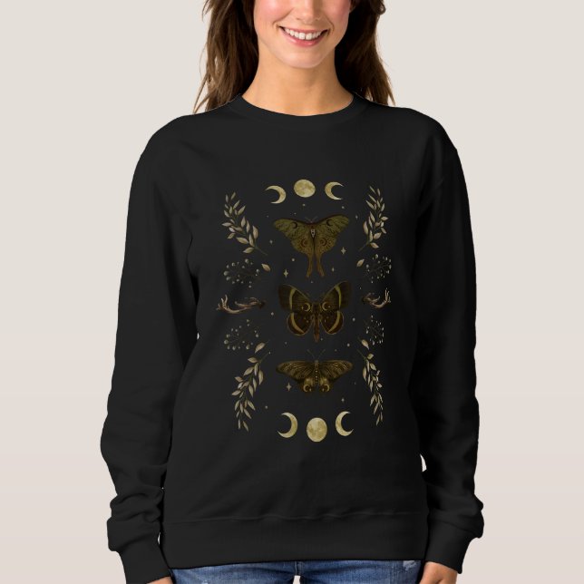 Sudadera Fairy Grunge Fairycore Gótico estético Luna Moth B (Anverso)