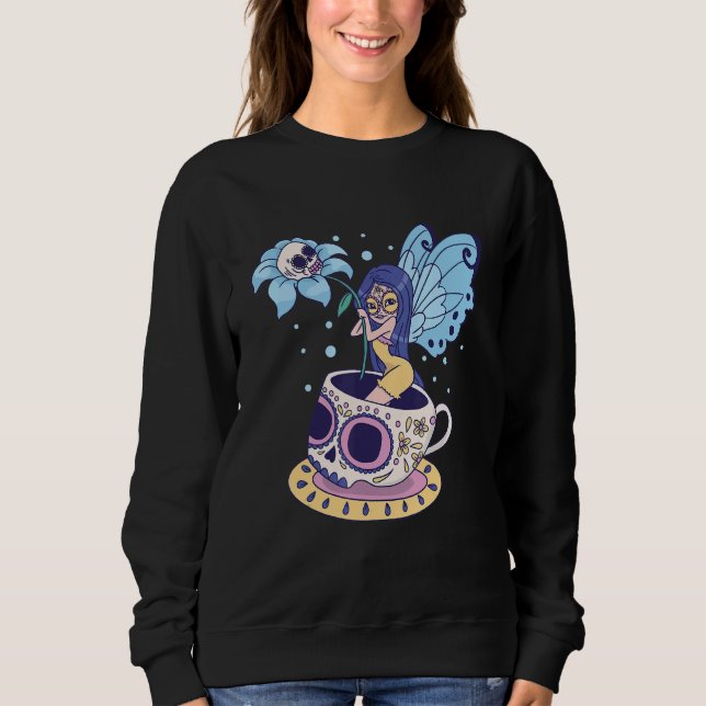 Sudadera Fairy Sugar Skull Mug Butterfly Tea Pot WWitch Mag (Anverso)