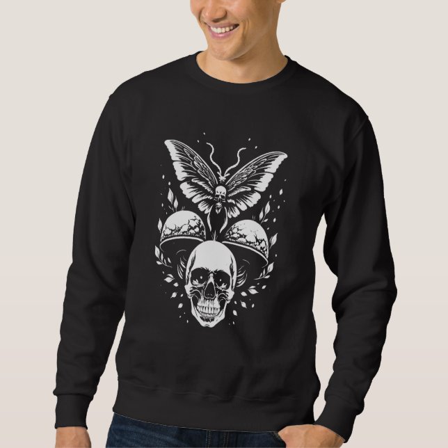 Sudadera Fairycore Mushroom Skulls Aesthetic Butterfly dark (Anverso)