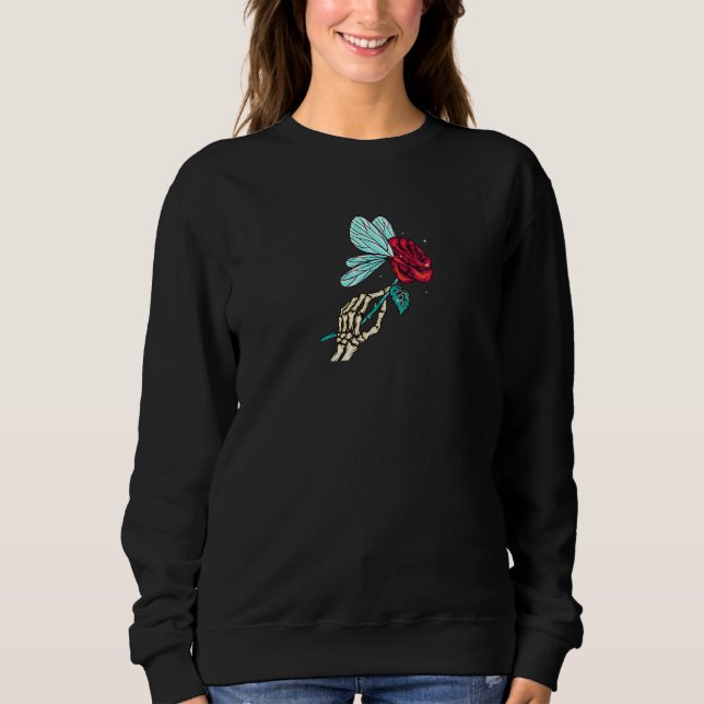 Sudadera Fairycore Rosa estético Skeleton Grung de núcleo d (Anverso)