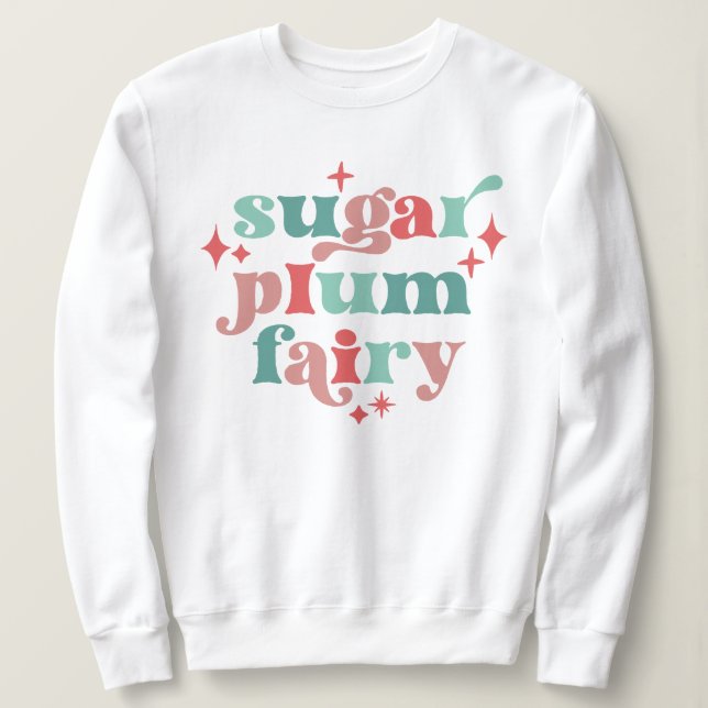 Sudadera Fairycore Sugar Pluma Fairy Typography Art (Anverso del diseño)